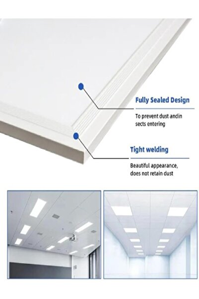 ALAYRA International 2-Pack 80W LED Ceiling Panel Light 6500K White Square 60x60 cm