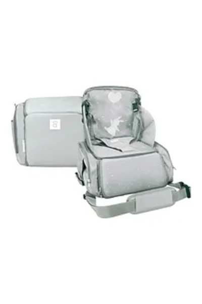 Asalvo مقعد معزز سوشي وحقيبة عربة أطفال 2 في 1 - رمادي