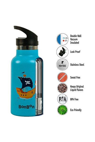 BONBON - Elite Stainless Steel Water Bottle 350ml - Pirate Maze
