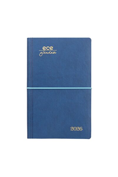 Ece AJANDASI YENİ AKÇAY 2026 Lacivert - Günlük Çizgili 12x18