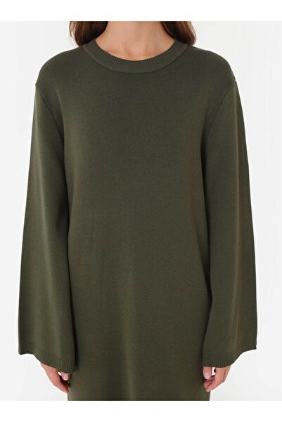 Benin Βασικό άνετο πλεκτό φόρεμα τεσετύρ - Χακί -