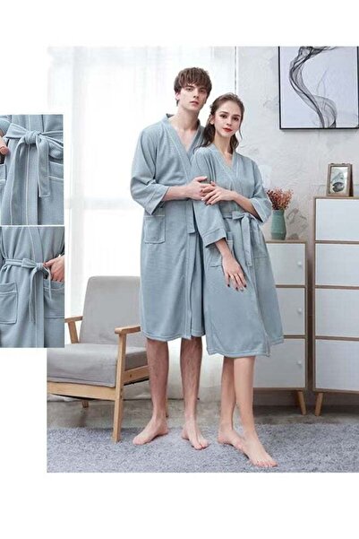 Bukela Waffle Knit Lightweight Couple Bathrobe Set - Quick Drying, Absorbent, Size XL