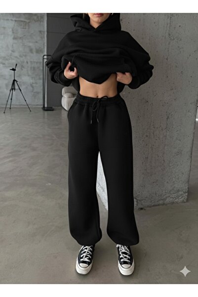 Patreon Lastik Paça 3 Thread Fleece-Lined Oversized Sweatpants