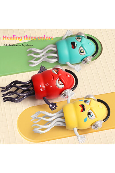 LIXADA 1 pcs Yellow Dancing Octopus Auto-Obstacle Avoidance Angry Octopus Sound & Light Stress Relief Toy