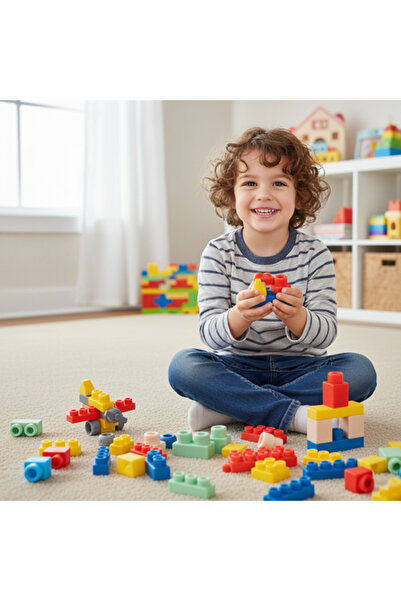 zola Set of 80 soft sensory building blocks, multi-colored 38×15 cm