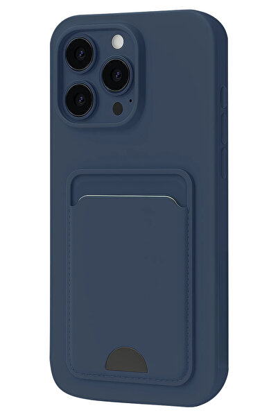 NewFace حافظة متوافقة مع هاتف آيفون 16 بلس من تيك إم آر تي، سيليكون مع حامل بطاقات (194553) - أزرق داكن