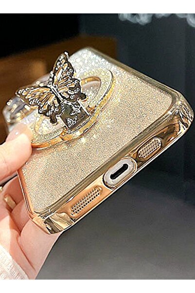 Generic for Samsung S25 Ultra Case，Sparkly Magnetic ，Butterfly Stand，Glitter Galaxy S25 Ultra Cover