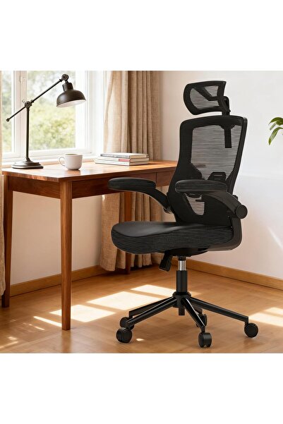 AZZHAAR كرسي مكتب مريح مع مسند رأس قابل للتعديل ودعم أسفل الظهر - كرسي مكتب ذ...