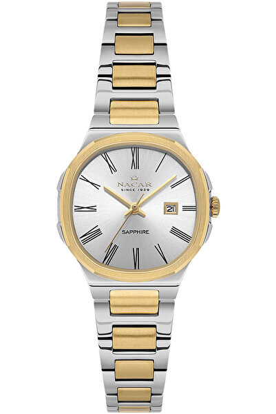 Nacar Sapphire Glass Classic Silver - Gold Women's Wristwatch Nc33-398377-Cwm