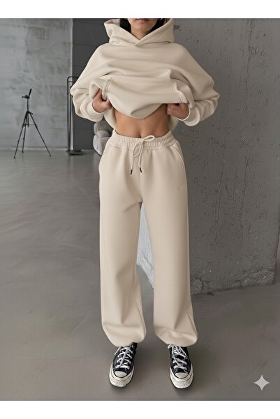 Patreon Lastik Paça 3 Thread Fleece-Lined Oversized Sweatpants