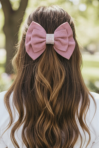 TAKIŞTIR Pink Color Ribbon Figured Stone Detailed Vending Machine Buckle