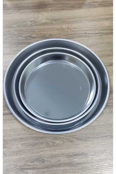 ÇUBUK ÇELİK PASLANMAZ ÇELİK 3 LÜ FIRIN TEPSİSİ ÜÇLÜ TEPSİ