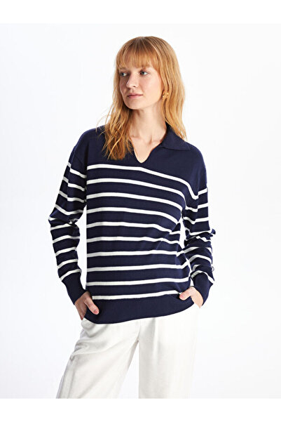 LC Waikiki Polo Neck Striped Long Sleeve Maternity Knitwear Sweater