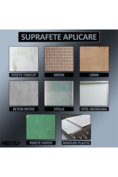 NEXTLY 3D Self-Adhesive Wall Panels, Waterproof, 50-piece Set, Grey, Code 7373-33