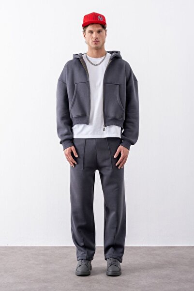 gothamvibes Men's Baggy Chill Anthracite Sweatpants