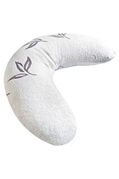 Moon وسادة دعم لتنظيم الحرارة من الخيزران والرايون - أبيض