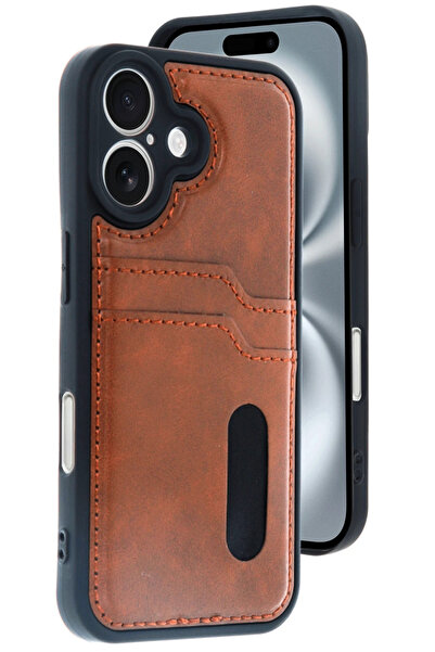 NewFace حافظة تيك إم آر تي لهاتف آيفون 16 من الجلد مع حامل لبطاقات الأعمال (2...