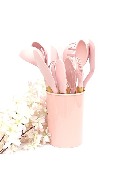 Kitchen Silicone spoons, silicone spoon set with plastic holder