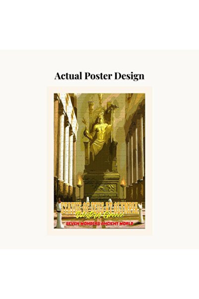 DOME MD Art Collection - Statue of Zeus at Olympia (A3/A4) with PVC Frame