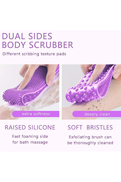 MaffStuff Purple Silicone Exfoliating Bath Sponge 71x12x0.5 cm – Cleansing and Relaxing Massage