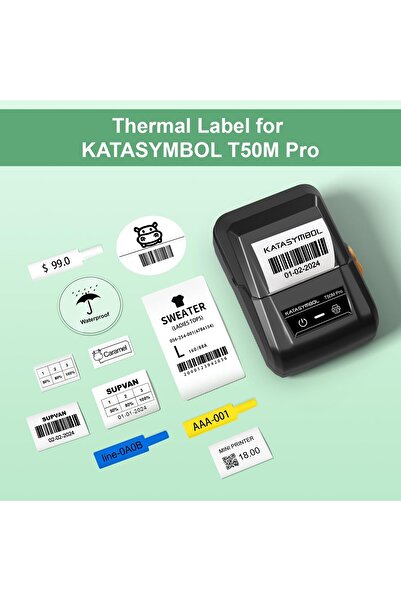 SUPVAN T50M Thermal Label Tape, 1.57 x 0.79 in, 360 Labels/Roll (Transparent)