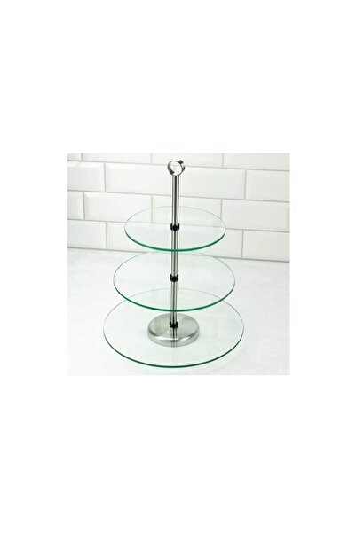 Kinghoff Cake stand, cookies, 3 tiers, glass, 30x25x20cm,