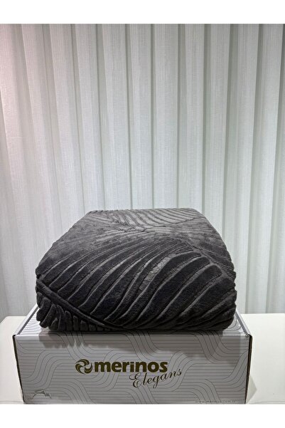 Merinos Elegant Anthracite Embosed Single Blanket