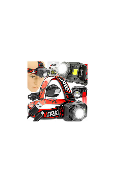 VERKE Battery-powered workshop lamp, head-mounted, 350 Lm 1200 Mah,