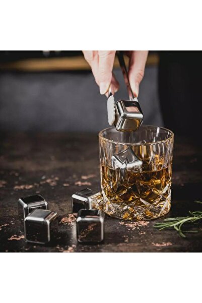 Klausberg Set of 8 reusable stainless steel ice cubes, tongs,