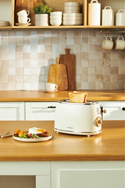 Karaca Retro Wood Toaster 2 Slice Capacity