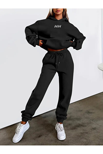 DİVİN -Women's Printed Oversized Sweatahirt -Sweatpants 2-Piece Set