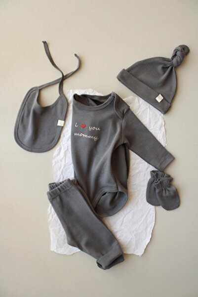 Oh La La Koala For Little Ones Mom Embroidered 5-Piece Long Sleeve Newborn Set
