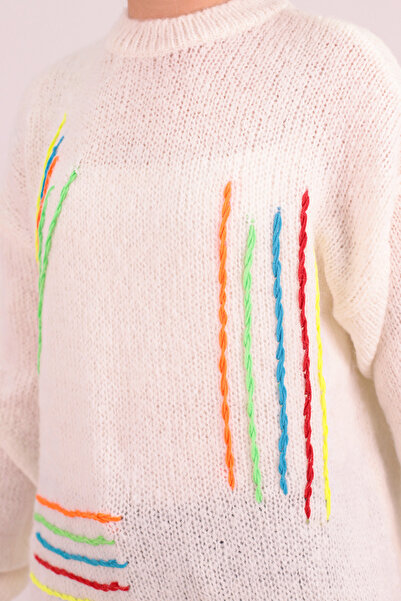 armonika Women's Ecru Colored Rope Detailed Knitwear Sweater Arm-26K136073