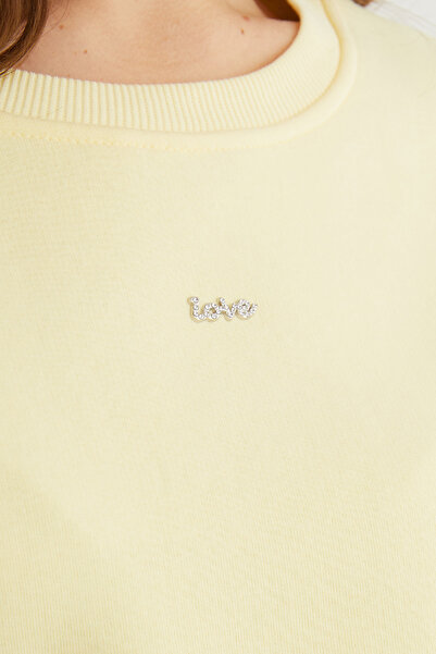 Fulla Moda Love Accessory Crew Neck Oversize Sweatshirt