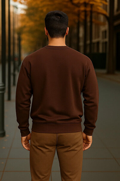 COMBİNE MİCHAİL Мъжки ежедневен пуловер в цвят кафе