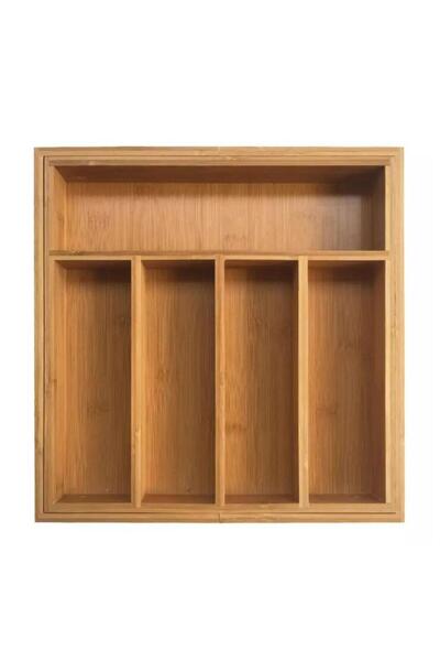 Kinghoff 7-compartment cutlery box, made of bamboo, for drawer, 52x31.5x5 cm