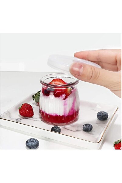 FUFU 7oz Glass Jars with PE Lids 12 Pack (Clear)