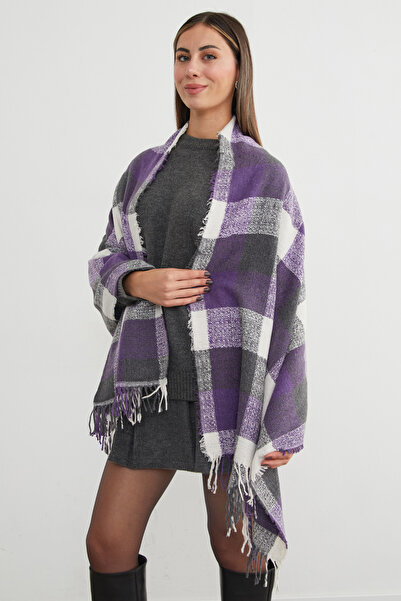 Fulla Moda Plaid Patterned Soft Textured Shawl