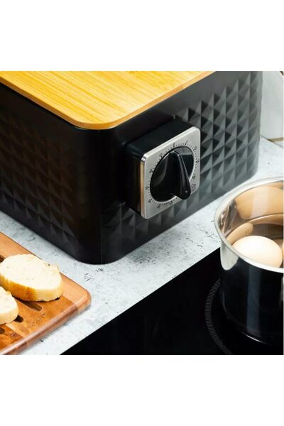 Kinghoff Magnetic steel kitchen timer, 68x44 mm, 60 minutes, gray, stainless ...