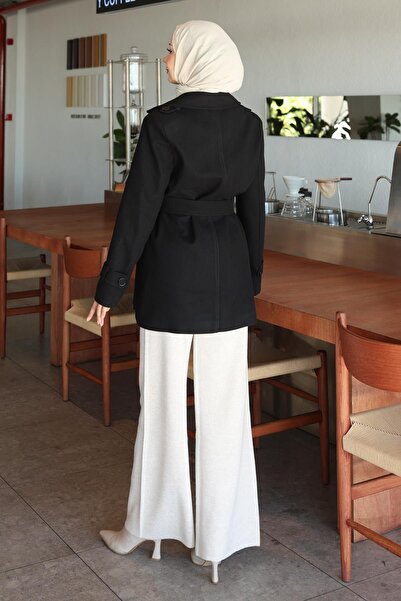 Missvalle Παλτό με λεπτομέρεια με κουμπιά, μαύρο 19274