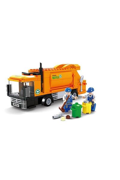 hak-iş oyuncak City Series Recycling Truck Set – 229 Piece Garbage Collection Building Game
