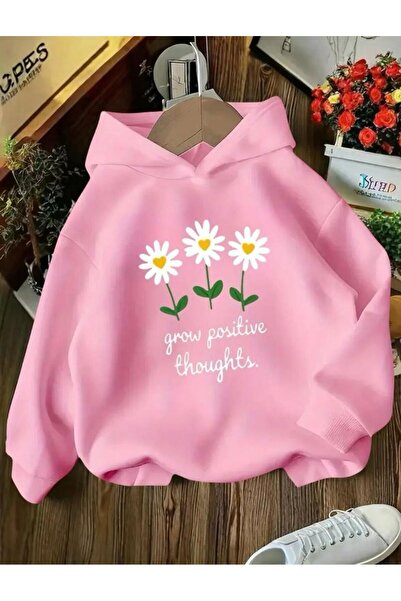 npLStore Детска нова качулка с качулка с принт на маргаритка