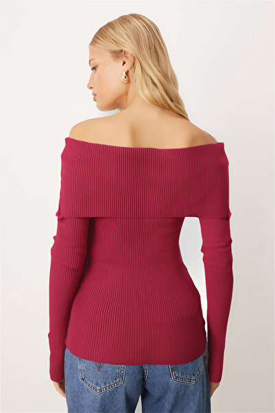 armonika Women's Pink Madonna Collar Knitwear Sweater Arm-26K136068