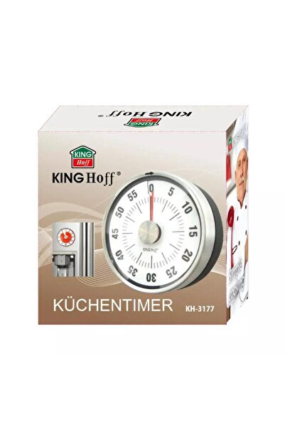 Kinghoff Stainless steel kitchen timer, round, 78.5x32 mm