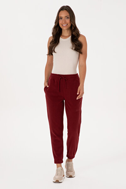 U.S. Polo Assn. Women's Burgundy Fleece Jogger Sweatpants 50318758-Vr014