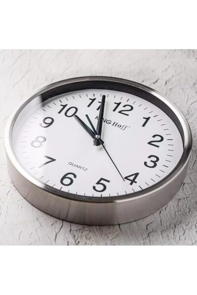 Kinghoff Modern and elegant wall clock, made of stainless steel, 30cm,