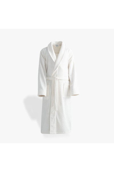 Green Black Lara Men's Bathrobe 100% Cotton Jacquard Cream