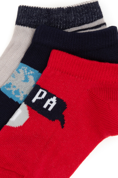 U.S. Polo Assn. Boy's Red Booties Socks 50311347-Vr030