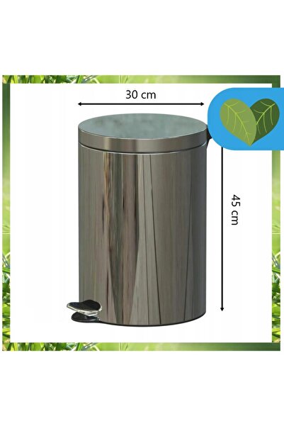 Powerx Pedal bin, stainless steel, 20 liter capacity, 45 x 30 cm, silver, glossy,