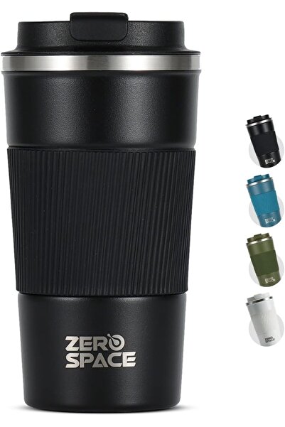 Generic ZeroSpace Travel Coffee Mug, Stainless Steel 500ml (Black)
